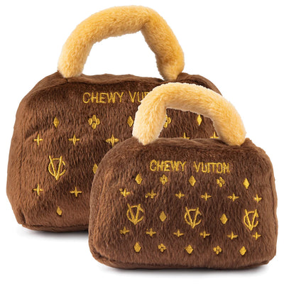 Plush Dog Toy | Brown Chewy Vuiton bag