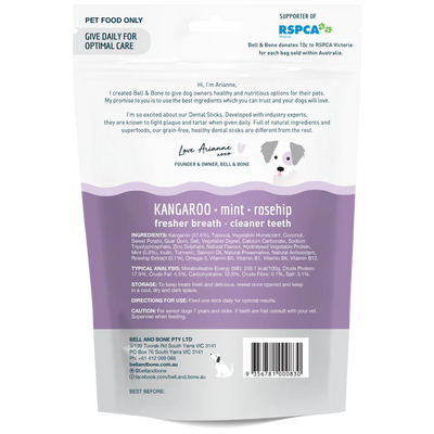 Kangaroo, Mint and Rosehip Senior Dental Sticks