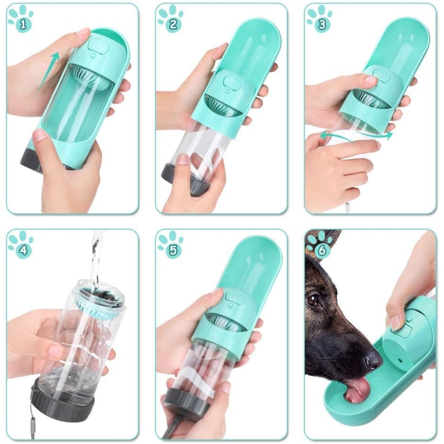 Collapsible Dog Water Bottle | Green