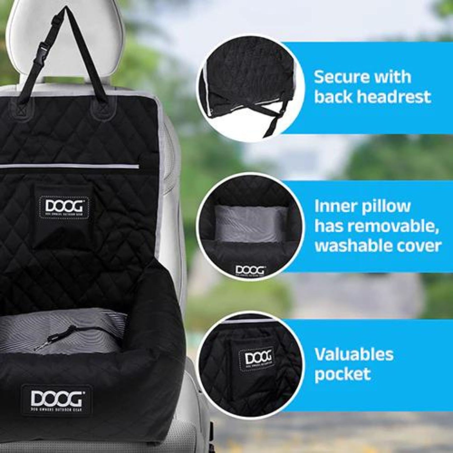 Dog Car Seat Black| Large
