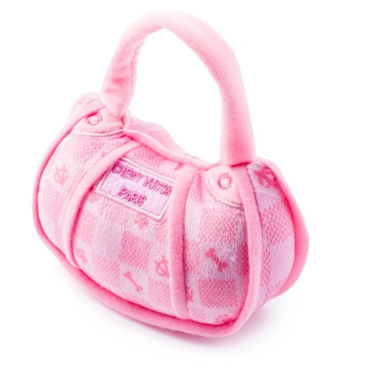 Plush Dog Toy | Chewy Vuiton Pink Checker Bag