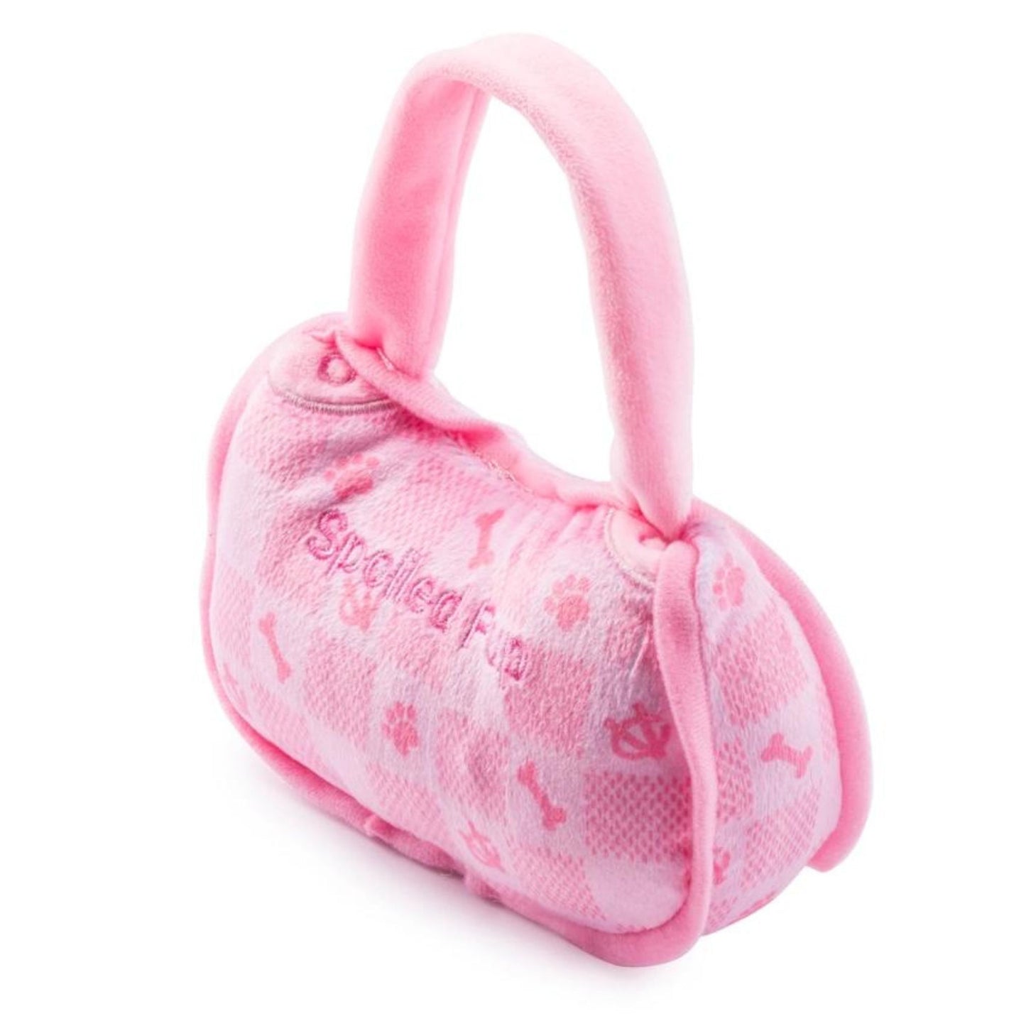 Plush Dog Toy | Chewy Vuiton Pink Checker Bag
