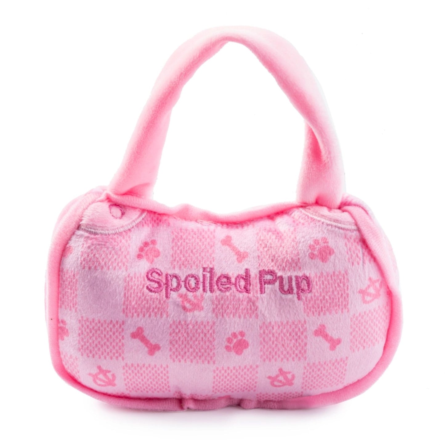 Plush Dog Toy | Chewy Vuiton Pink Checker Bag