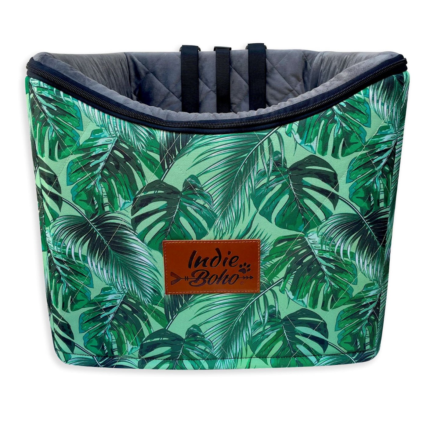 Car Pet Booster Single Seat | Tropical Leaves