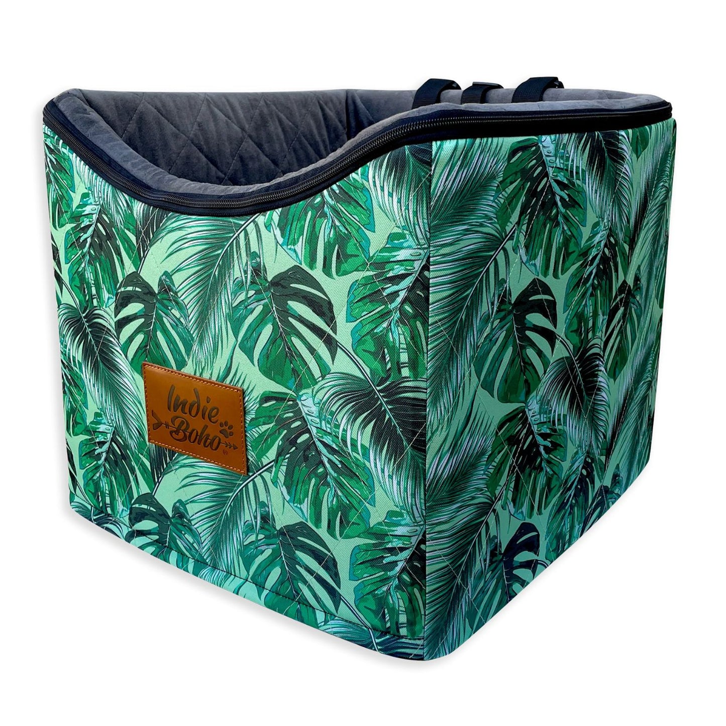 Car Pet Booster Single Seat | Tropical Leaves