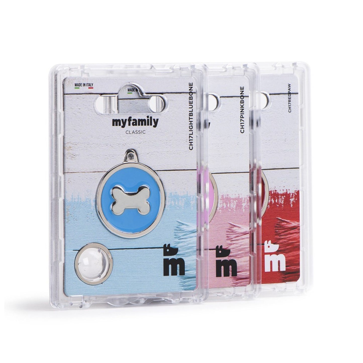 Pet ID Tag | Classic Light Blue Circle Paw + FREE Engraving