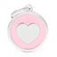 Pet ID Tag | Classic Pink Circle Heart + FREE Engraving