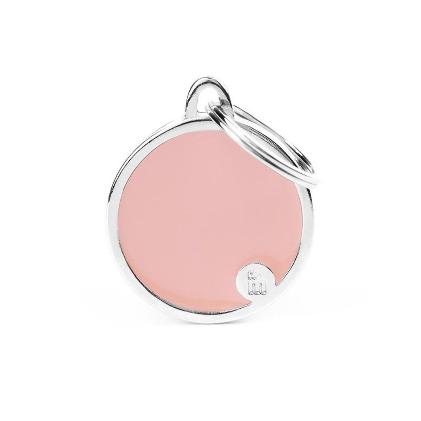 Pet ID Tag | Basic Handmade Pastel Pink Circle + FREE Engraving