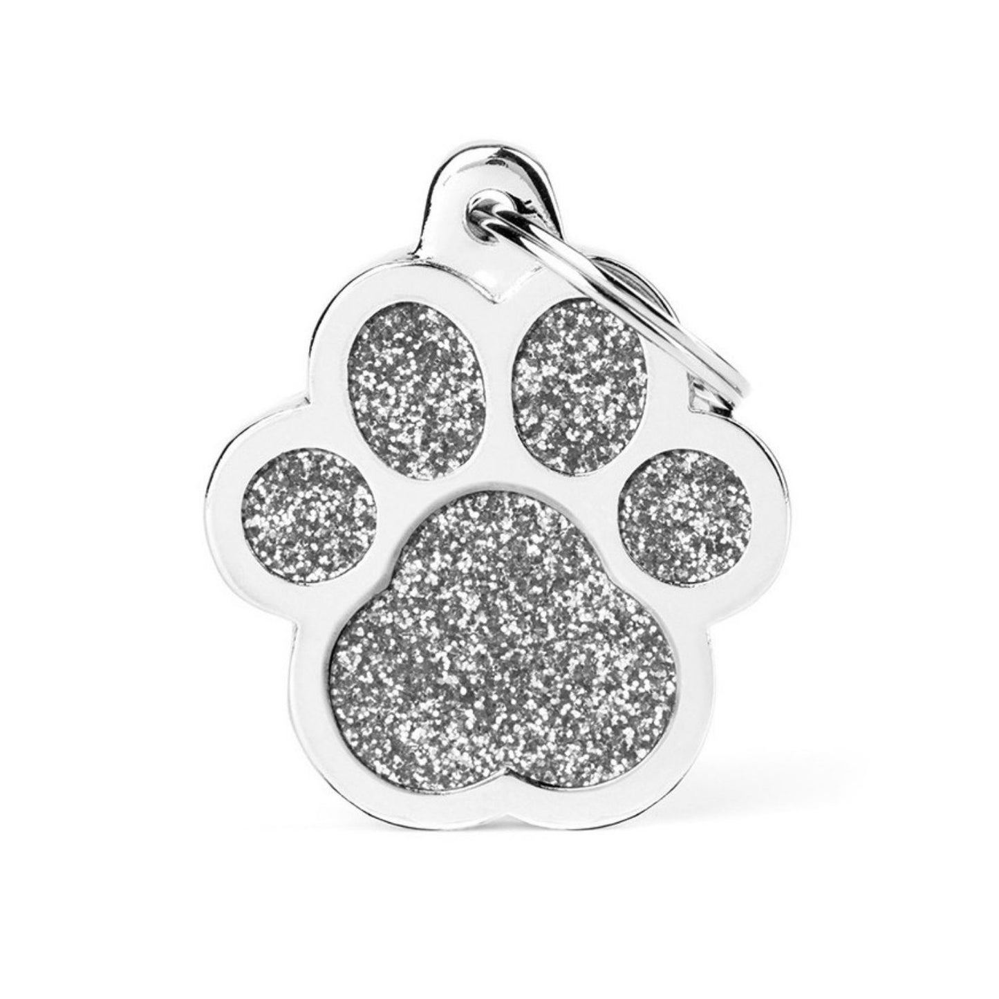 Pet ID Tag | Shine Paw Glitter Grey + FREE Engraving