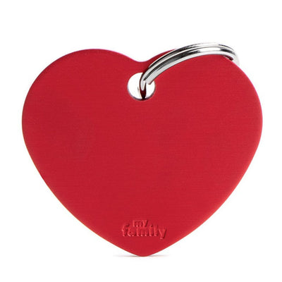 Pet ID Tag | Basic Heart Red + FREE Engraving