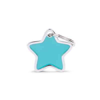 Pet ID Tag | Light Blue Star + FREE Engraving
