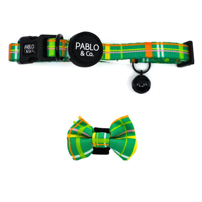 Groovy Grid Cat Collar & Bow Tie