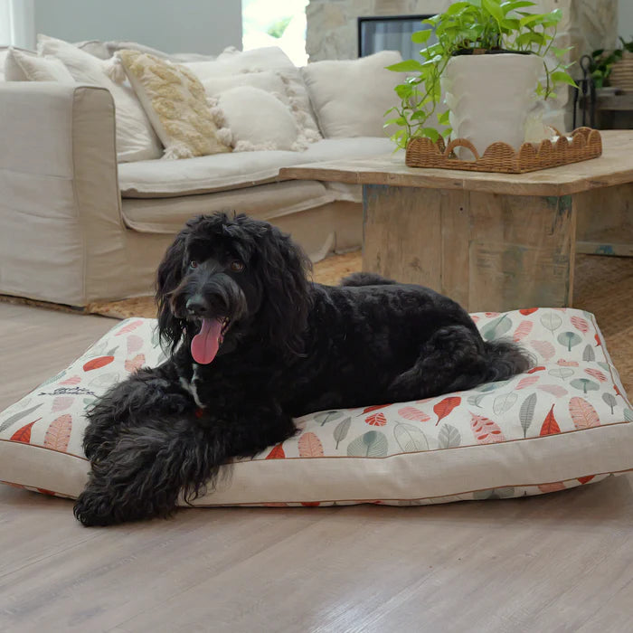 Indoor Dog Bed | Sunset Cockatoo feathers