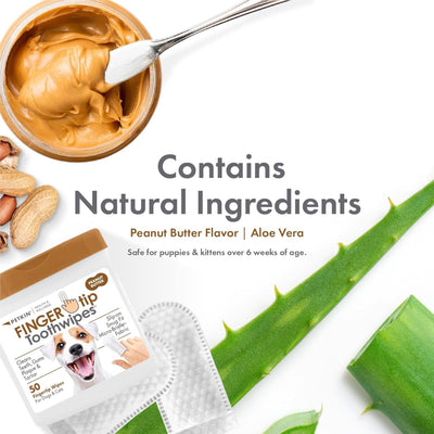 FINGERtip Pet Toothwipes | Peanut Butter