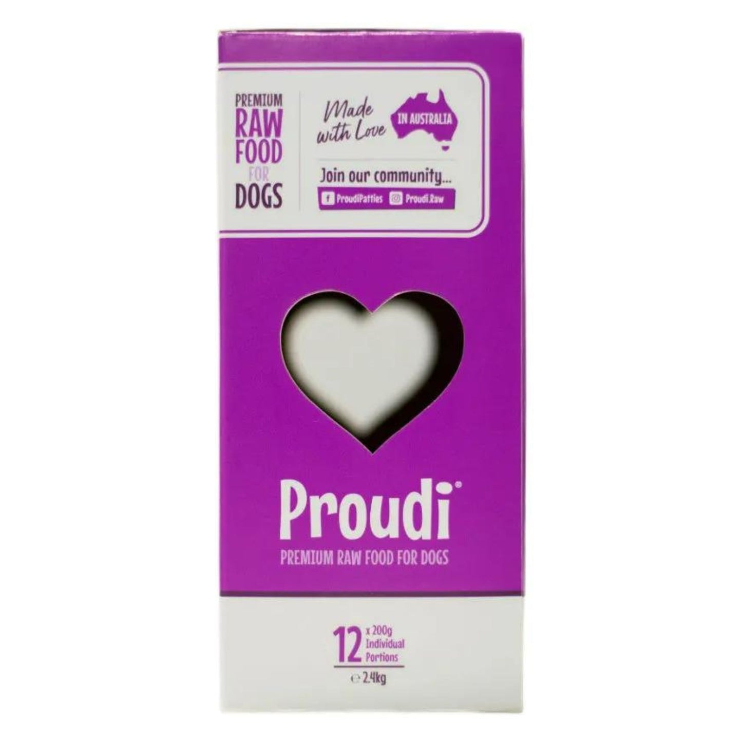 Proudi Frozen Raw Dog Food | Kangaroo & Beef