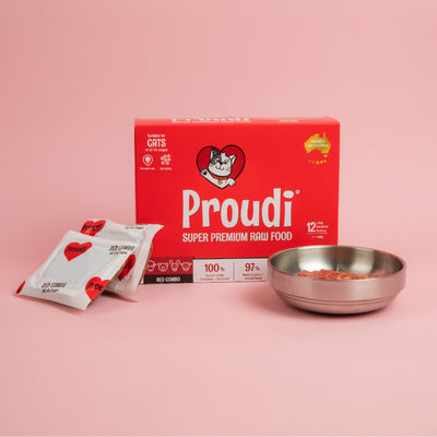 Proudi Frozen Raw Cat Food | Red Meat Combo