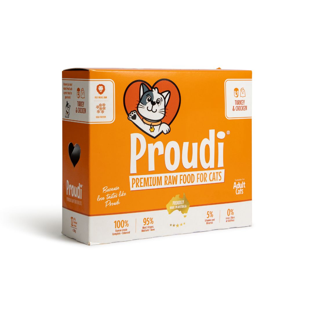 Proudi Frozen Raw Cat Food | Turkey & Chicken