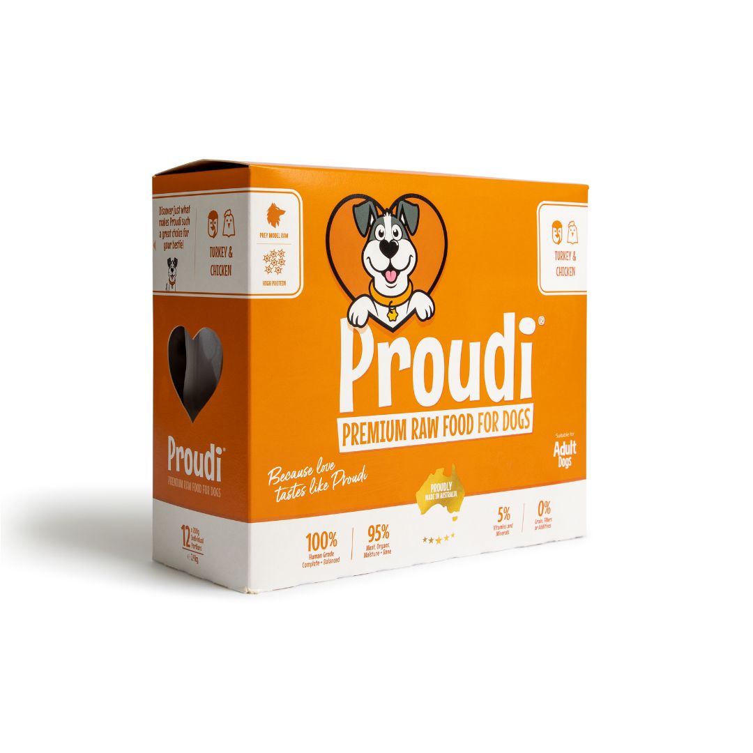 Proudi Frozen Raw Dog Food | Turkey & Chicken