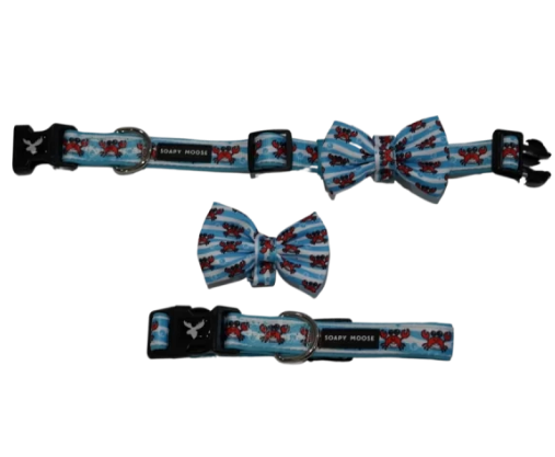 Crabbies Dog Collar & Bow Tie