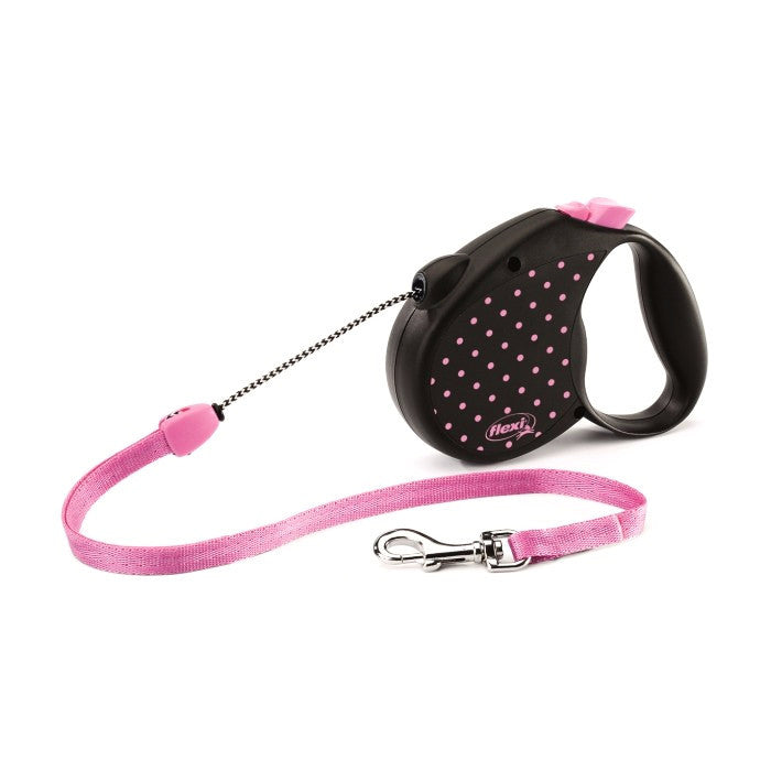 Flexi Retractable Cord Dog Lead | Dots Medium | Peticular