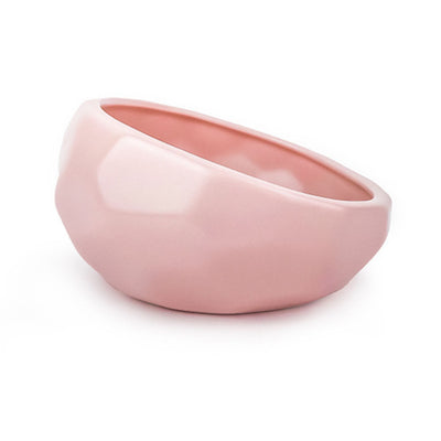Honeycomb Ceramic Dog Bowl | Blush Pink