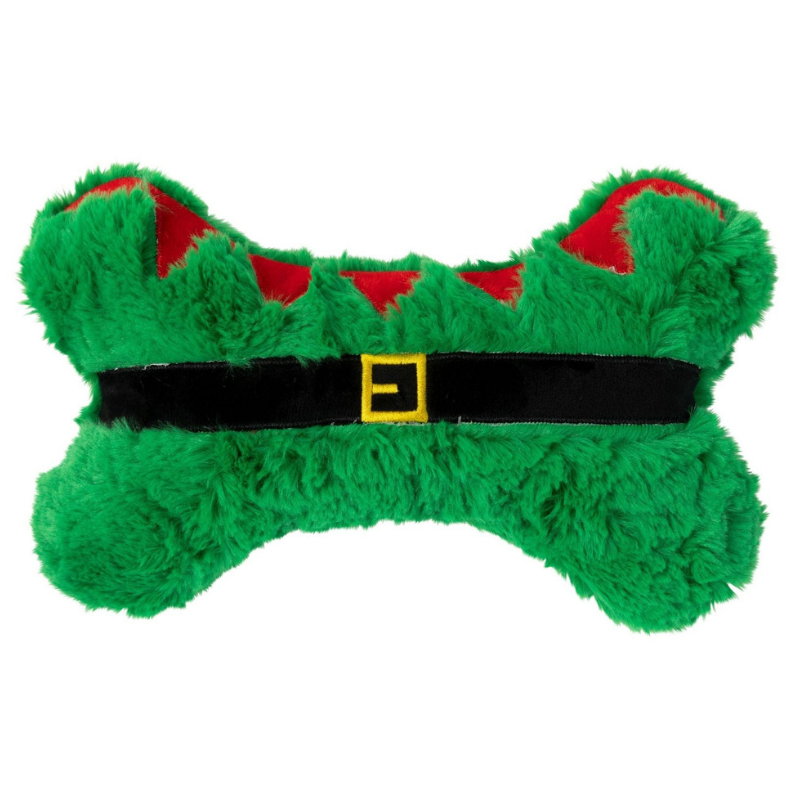 Furry Elf Bone Dog Toy