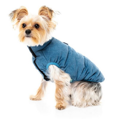 Mosman Puffer Dog Jacket | Washed Blue