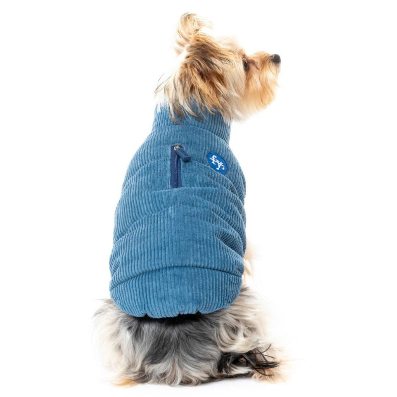 Mosman Puffer Dog Jacket | Washed Blue