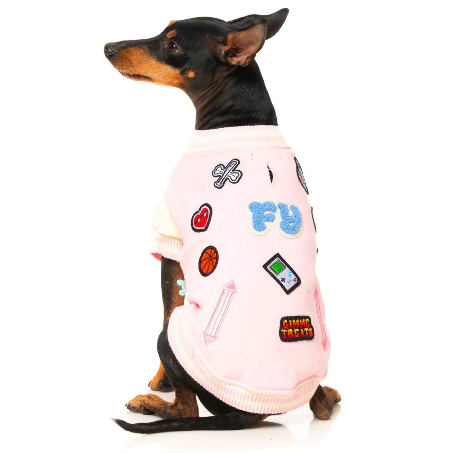 The Letterman Dog Jacket | Pink