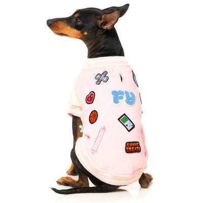 The Letterman Dog Jacket | Pink