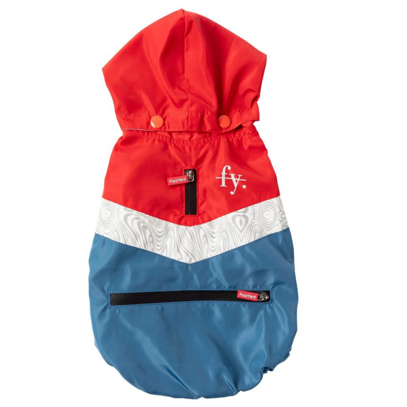 The Seattle Dog Raincoat | Red + Blue