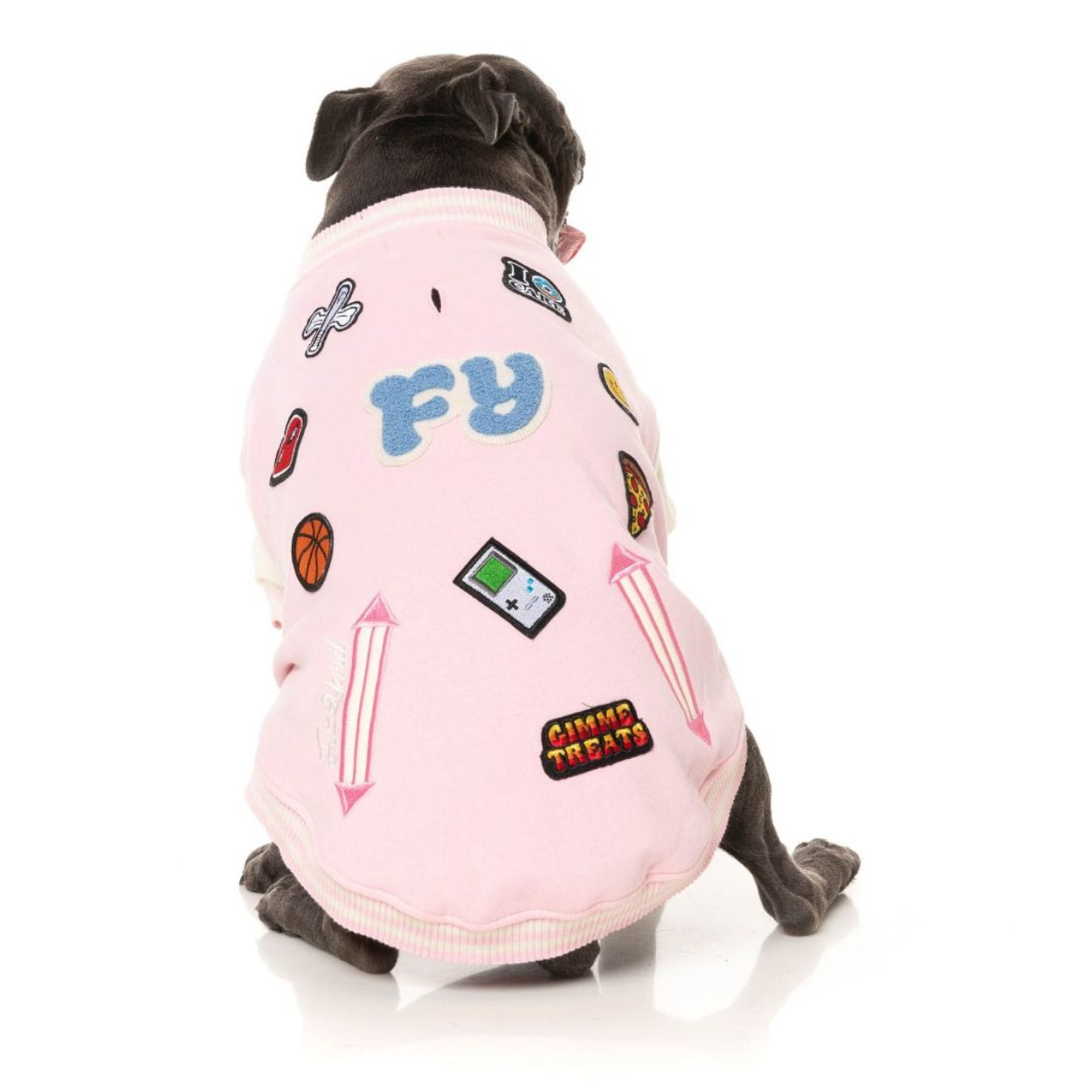 The Letterman Dog Jacket | Pink