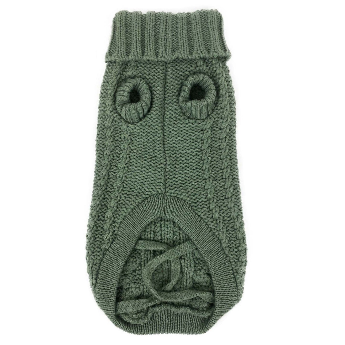 French Knit Dog Jumper | Eucalyptus