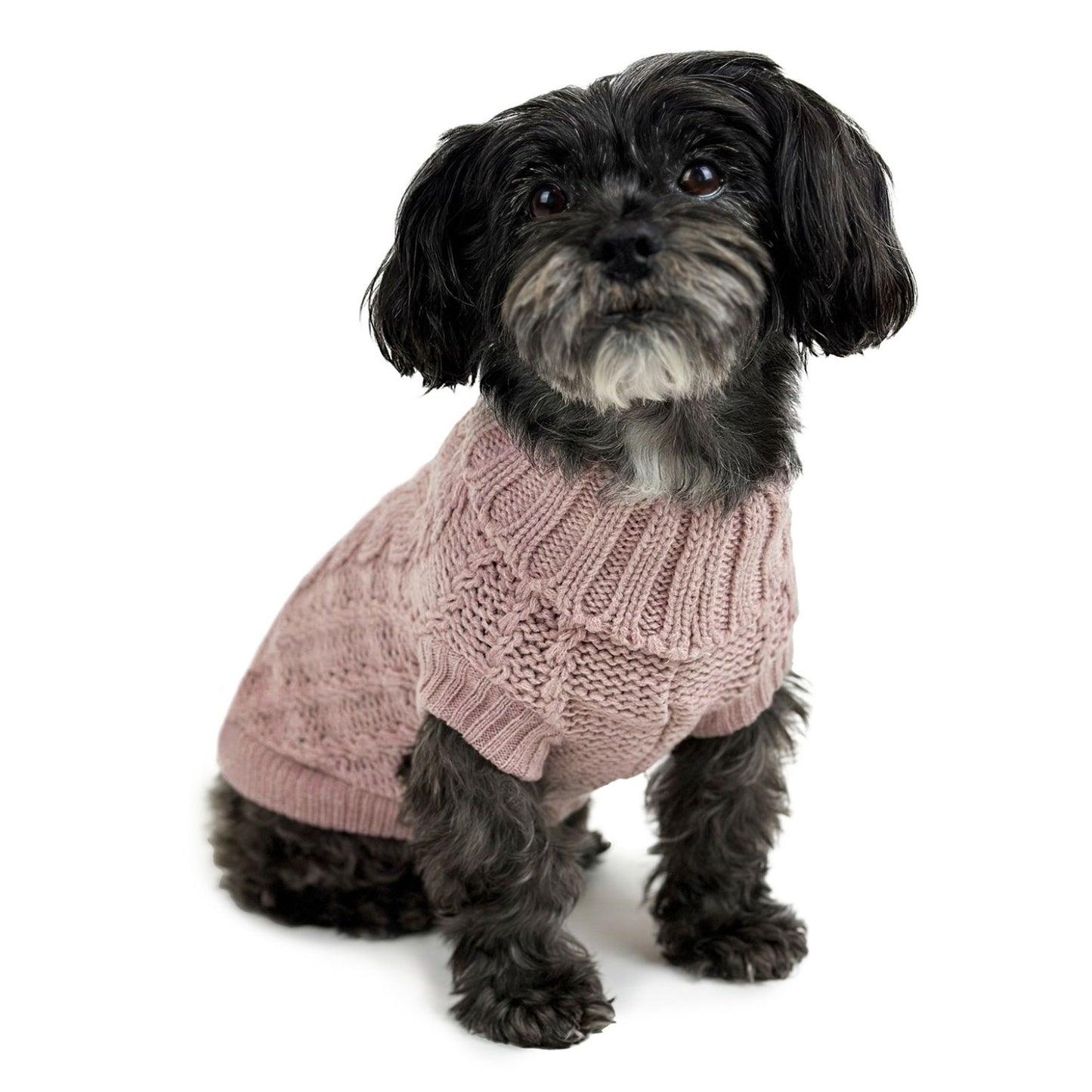 French Knit Dog Jumper | Rose Pink