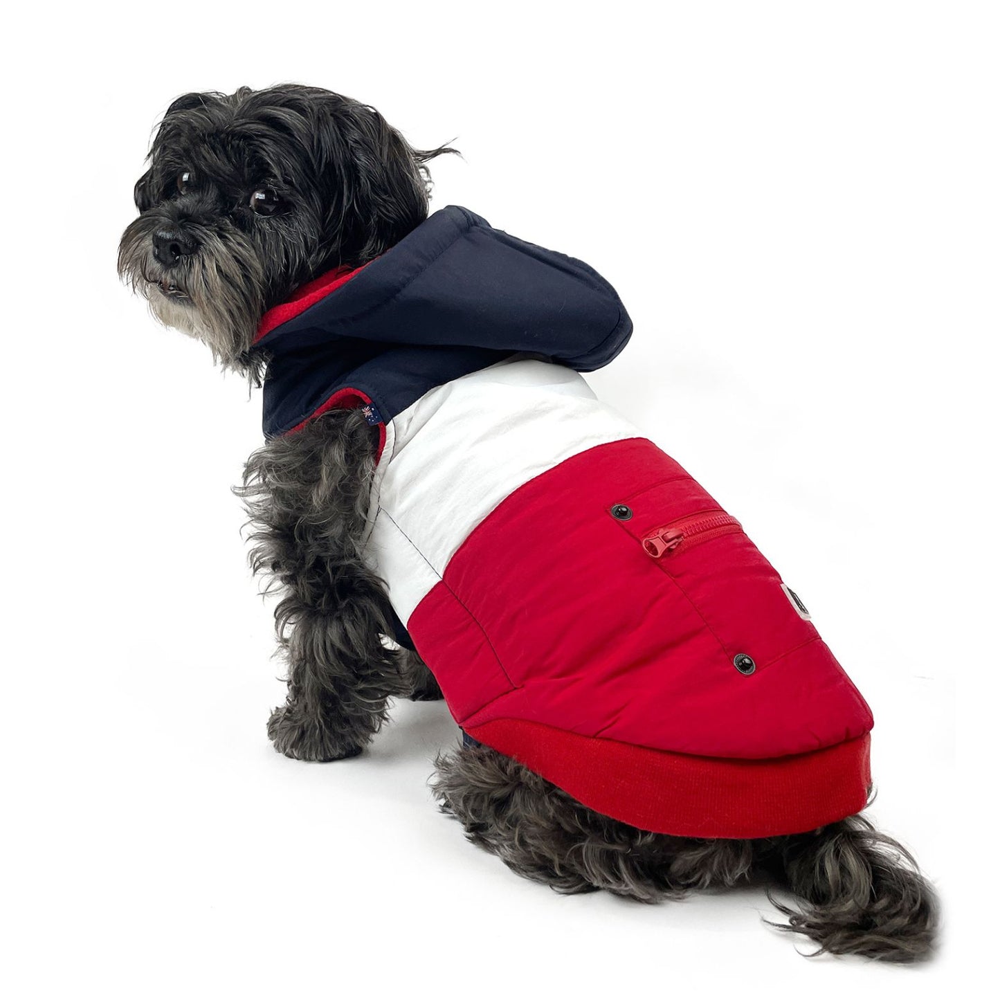 Mt Buller Waterproof Dog Coat | Navy + Red