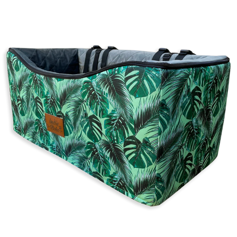 Car Pet Booster Double Seat | Tropical Leaves