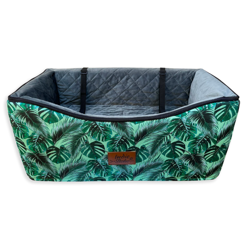 Car Pet Booster Double Seat | Tropical Leaves