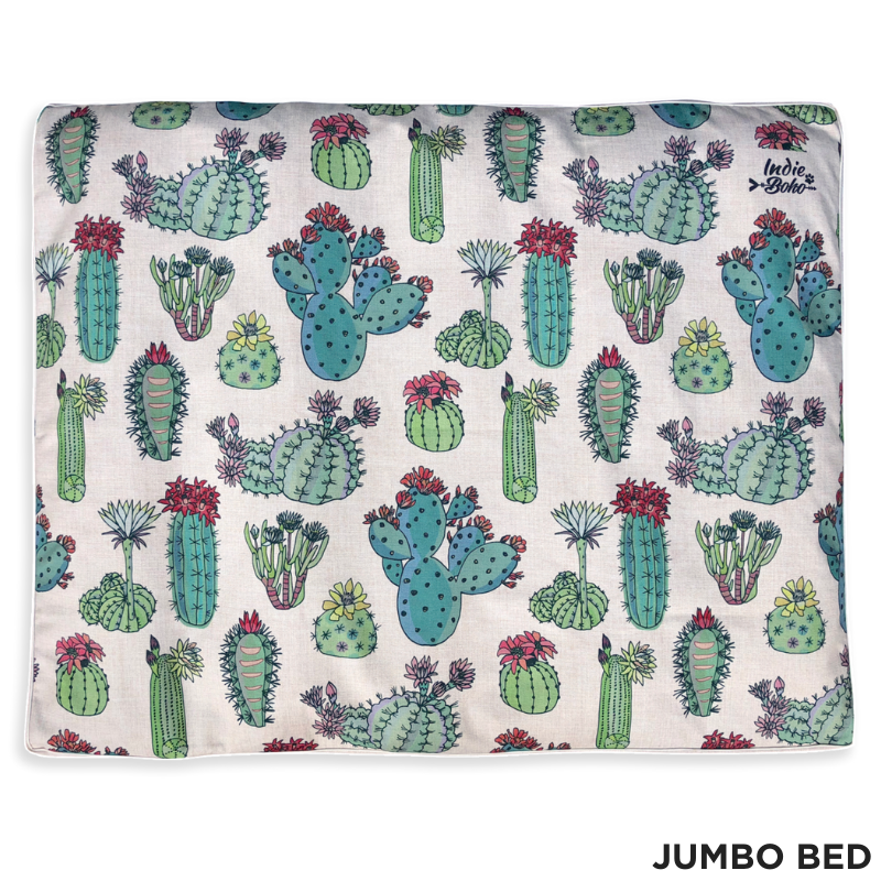 Indie Boho Cushion Pet Bed | Desert Cacti | Peticular