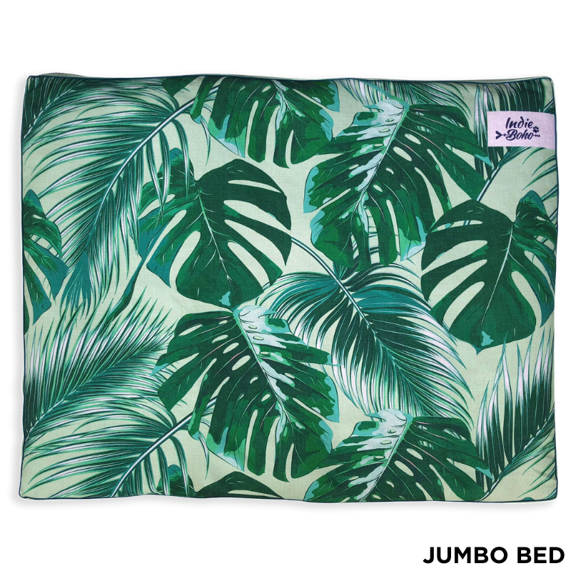 Indie Boho Cushion Pet Bed | Tropical Leaves | Peticular