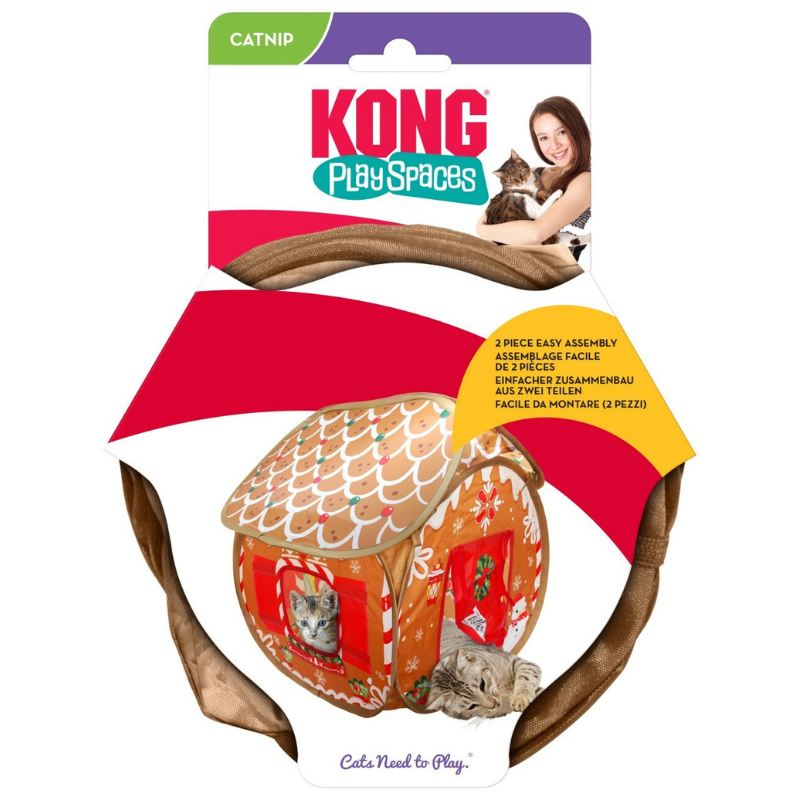KONG PlaySpaces Christmas Cat Gingerbread House – Peticular