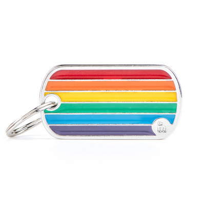 Pet ID Tag | Rainbow Stripes + FREE Engraving