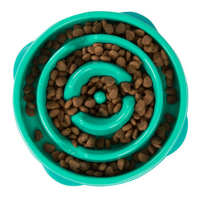 Outward Hound Fun Feeder Slo-Bowl | Teal Drop | Peticular