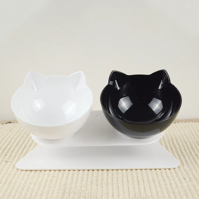 Elevated Tilted Duo Cat Bowl