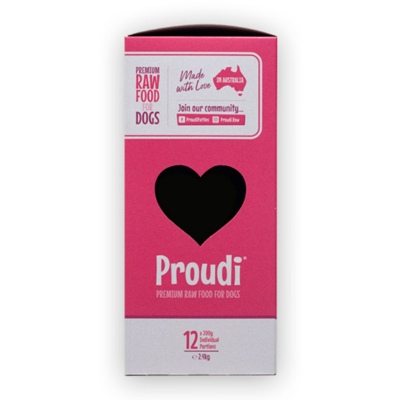 Proudi Frozen Raw Dog Food | Beef - Peticular