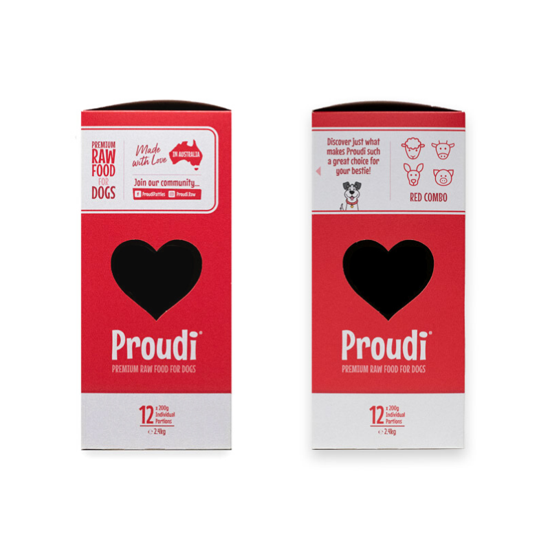 Proudi Frozen Raw Dog Food | Red Meat Combo - Peticular