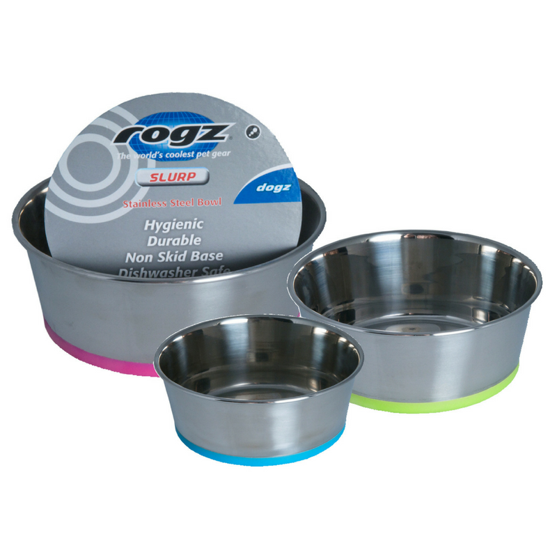 Rogz Stainless Steel Slurp Bowl | Blue | Peticular