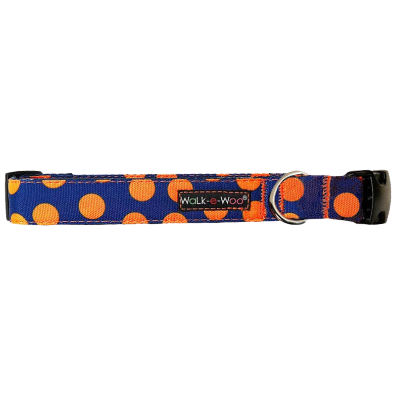 Polka Dot Collar | Orange on Blue - Peticular