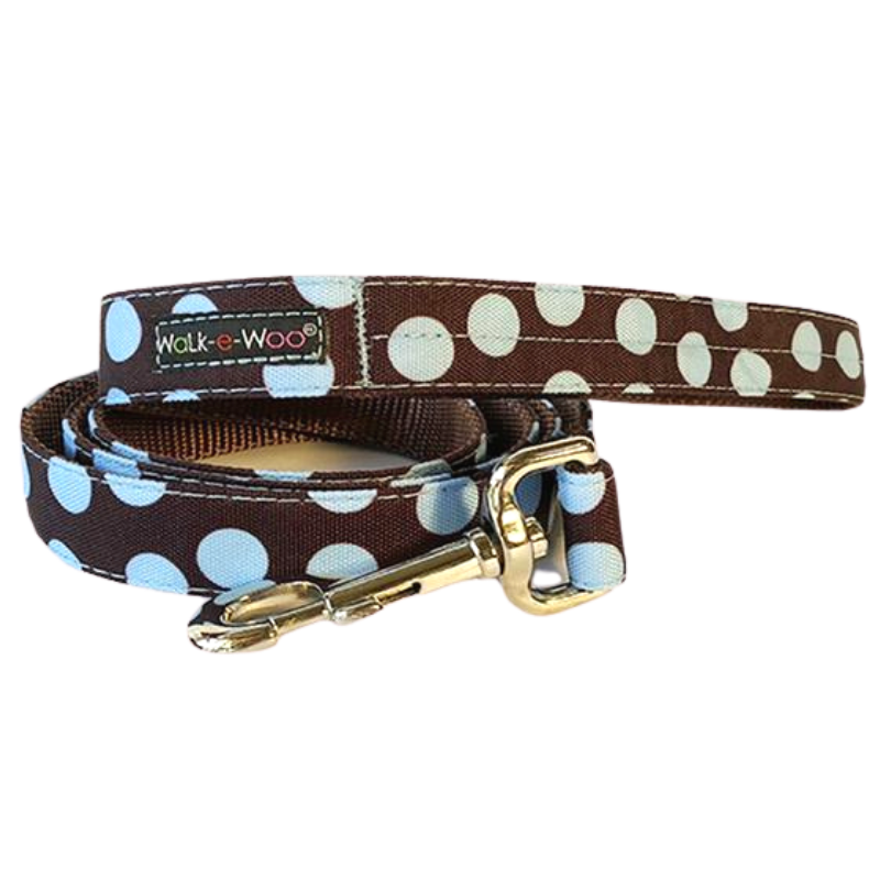 Polka Dot Collar | Blue on Brown - Peticular