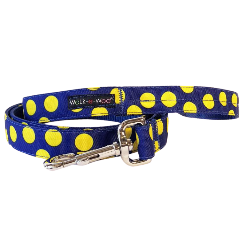 Polka Dot Collar | Neon Yellow on Blue - Peticular