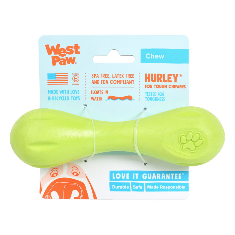 West Paw Design Hurley Tough Bone Dog Toy Green – Peticular